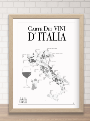 Karta över italiens vinregioner, poster